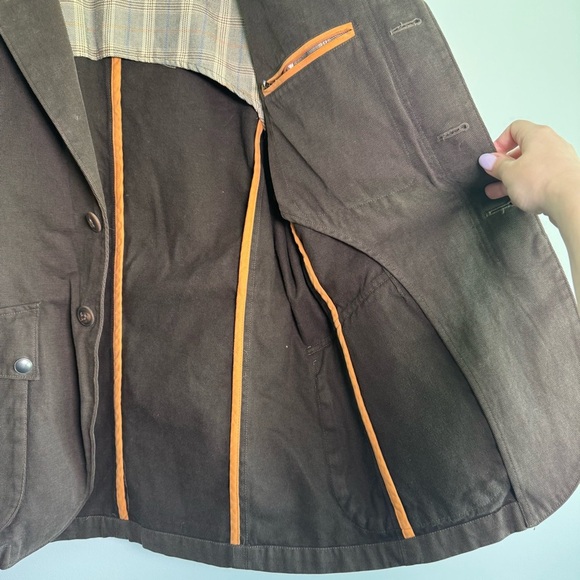 Waterville brown button down canvas jacket made in Italy size 52 - Picture 6 of 9